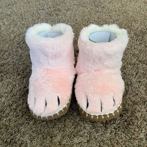 Hanna Andersson Pink Little Critter Fuzzy Slippers Toddler Girl Sz.7-8